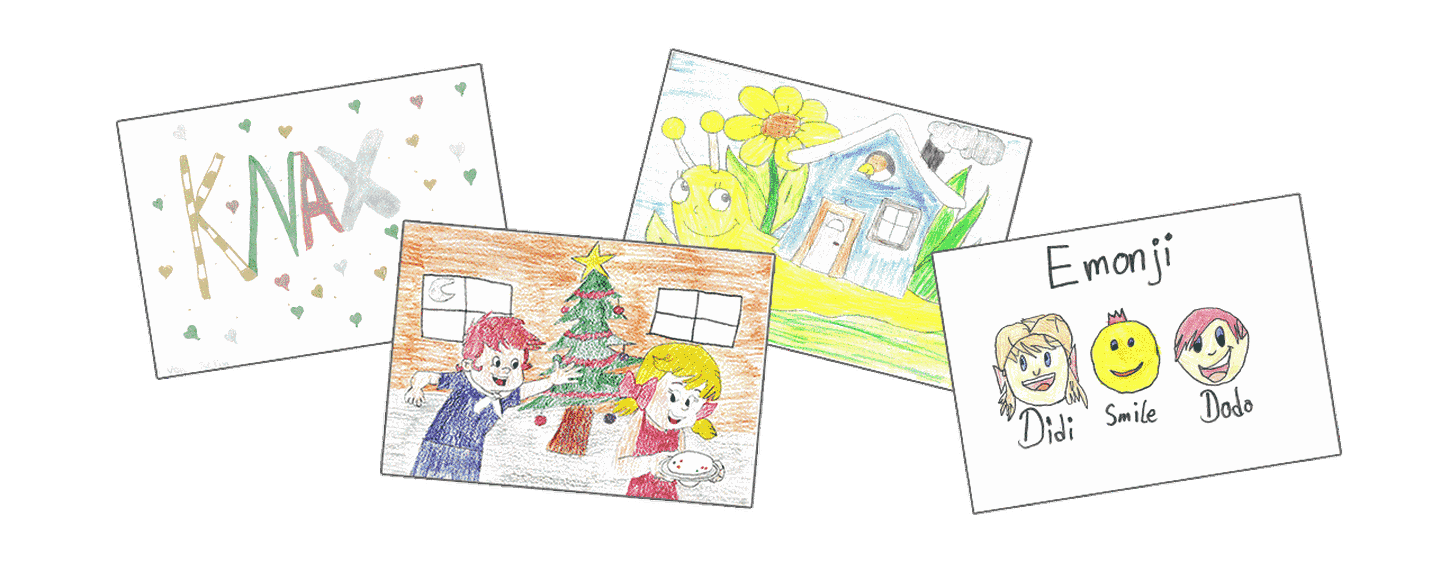 Vier Bilder zum Thema KNAX gemalt von Kindern