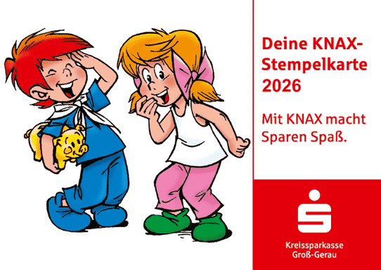 Vorderseite der KNAX Stempelkarte mit 2 den Figuren Didi und Dodo