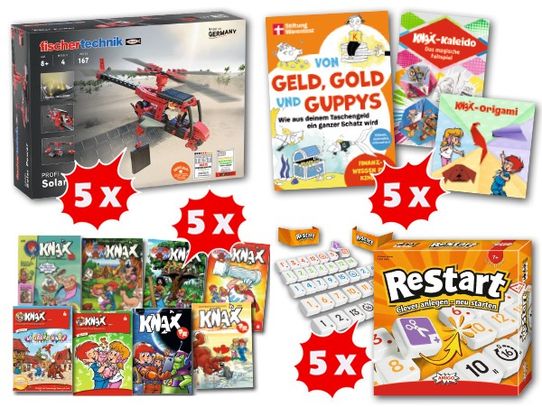 Übersicht über die Preise des Gewinnspiels in KNAX-Heft 5/2026